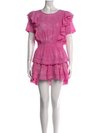 Pre-owned Loveshackfancy Floral Print Mini Dress In Pink
