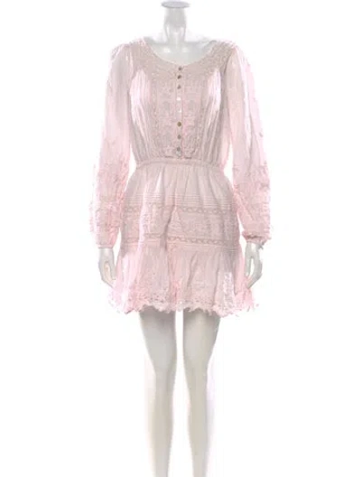 Pre-owned Loveshackfancy Floral Print Mini Dress In Pink