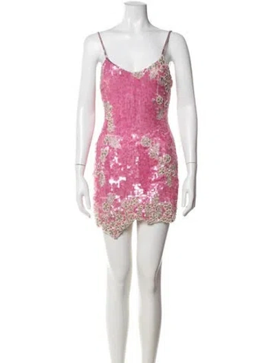 Pre-owned Loveshackfancy Floral Print Mini Dress In Pink