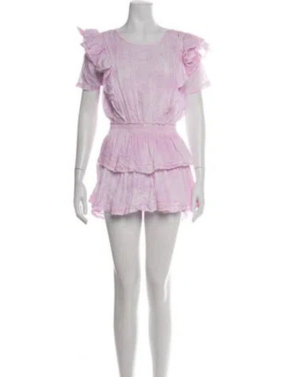 Pre-owned Loveshackfancy Floral Print Mini Dress In Pink