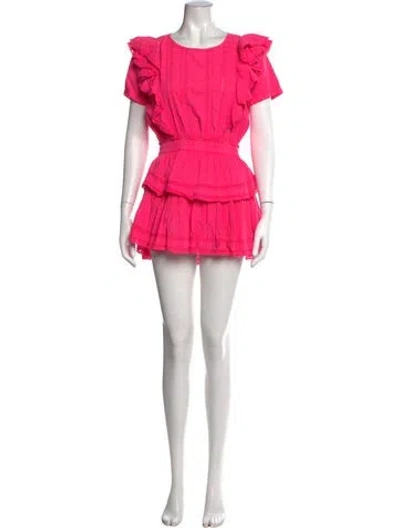 Pre-owned Loveshackfancy Floral Print Mini Dress In Pink