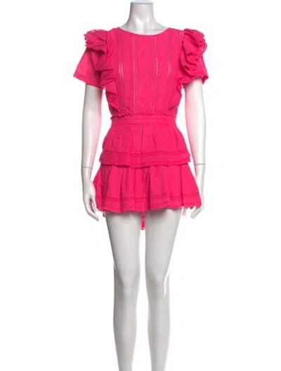Pre-owned Loveshackfancy Floral Print Mini Dress In Pink