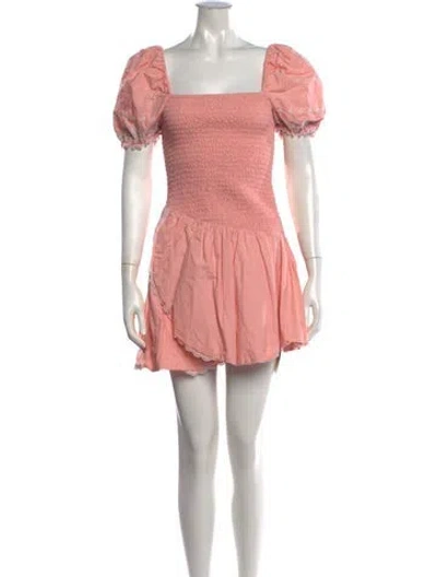 Pre-owned Loveshackfancy Floral Print Mini Dress In Pink