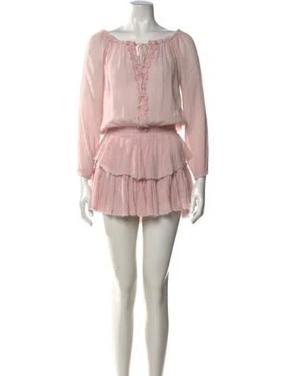 Pre-owned Loveshackfancy Floral Print Mini Dress In Pink