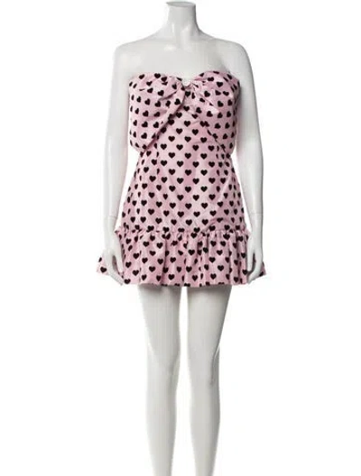 Pre-owned Loveshackfancy Floral Print Mini Dress In Pink