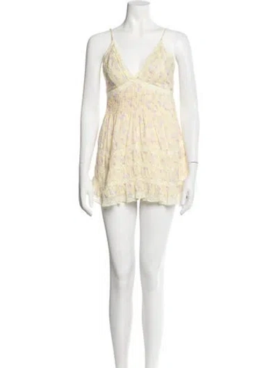 Pre-owned Loveshackfancy Floral Print Mini Dress In Pink