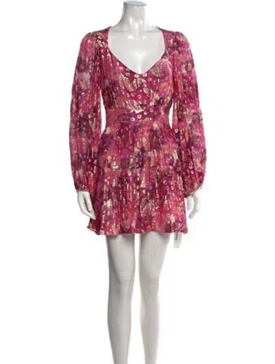 Pre-owned Loveshackfancy Floral Print Mini Dress In Pink