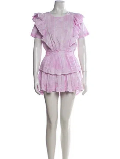 Pre-owned Loveshackfancy Floral Print Mini Dress In Pink