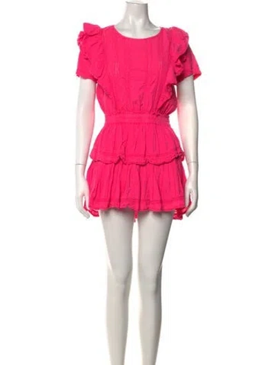 Pre-owned Loveshackfancy Floral Print Mini Dress In Pink