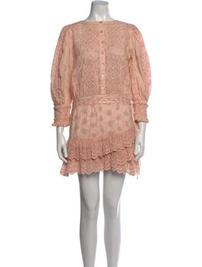 Pre-owned Loveshackfancy Floral Print Mini Dress In Pink