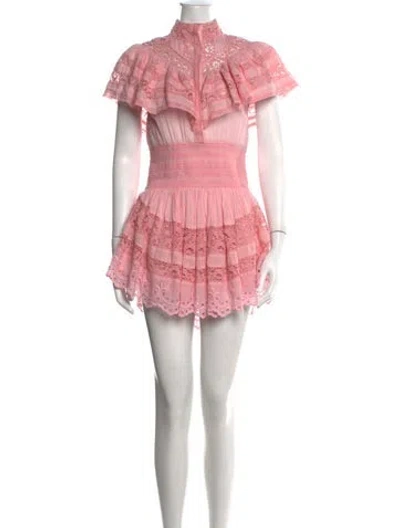 Pre-owned Loveshackfancy Floral Print Mini Dress In Pink