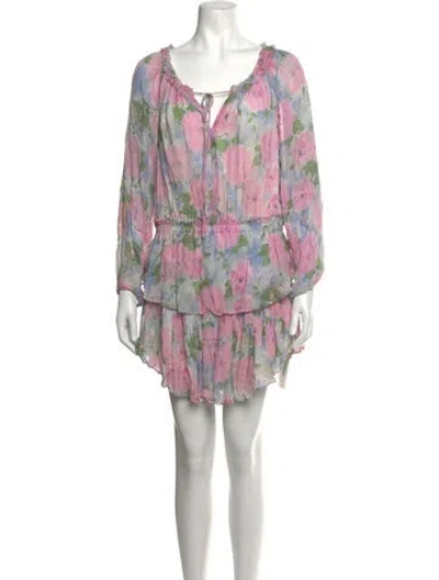 Pre-owned Loveshackfancy Floral Print Mini Dress In Pink