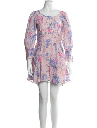 Pre-owned Loveshackfancy Floral Print Mini Dress In Pink