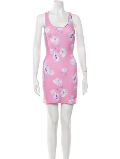 Pre-owned Loveshackfancy Floral Print Mini Dress In Pink