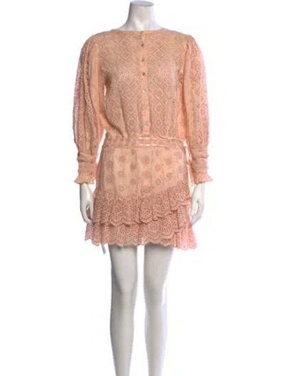 Pre-owned Loveshackfancy Floral Print Mini Dress In Pink