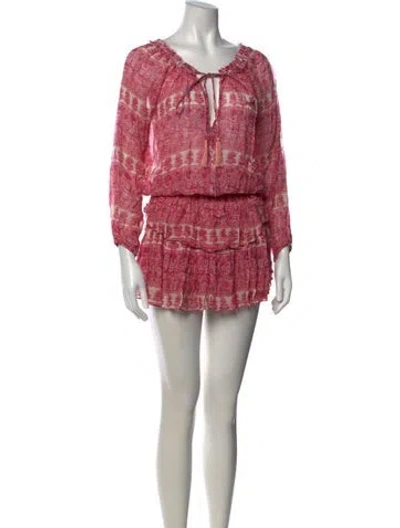Pre-owned Loveshackfancy Floral Print Mini Dress In Pink