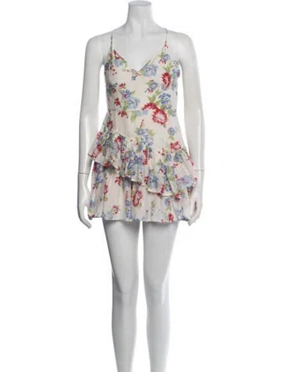 Pre-owned Loveshackfancy Floral Print Mini Dress In Pink