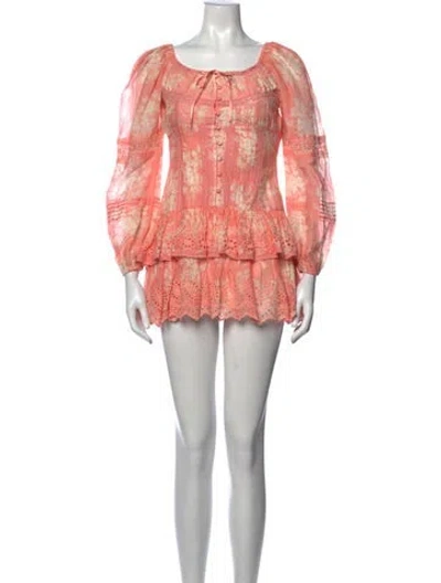 Pre-owned Loveshackfancy Floral Print Mini Dress In Pink