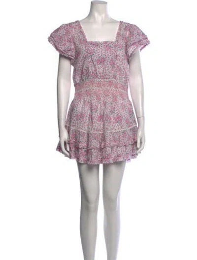 Pre-owned Loveshackfancy Floral Print Mini Dress In Pink