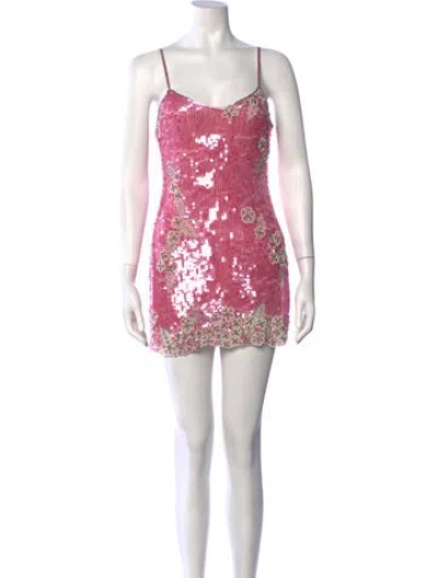 Pre-owned Loveshackfancy Floral Print Mini Dress In Pink