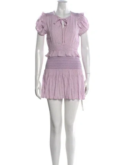 Pre-owned Loveshackfancy Floral Print Mini Dress In Purple