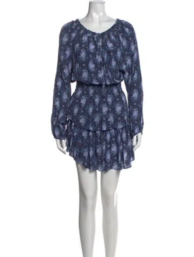 Pre-owned Loveshackfancy Floral Print Mini Dress In Purple