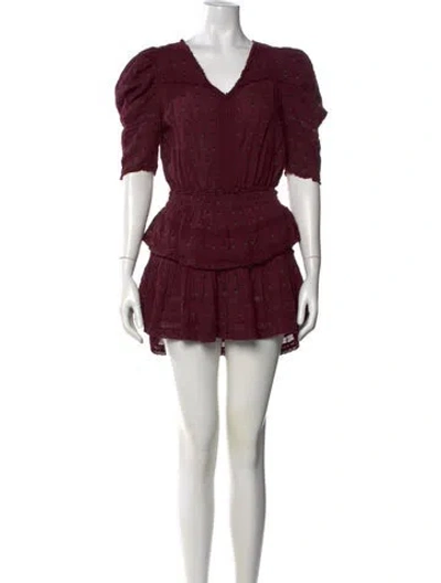 Pre-owned Loveshackfancy Floral Print Mini Dress In Purple