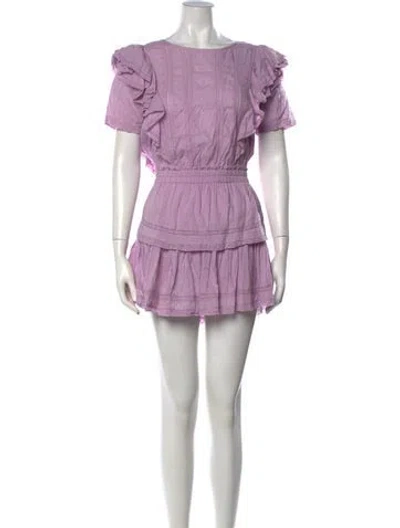 Pre-owned Loveshackfancy Floral Print Mini Dress In Purple