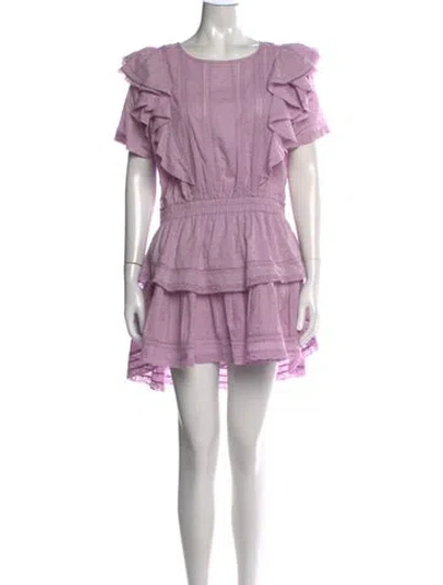 Pre-owned Loveshackfancy Floral Print Mini Dress In Purple