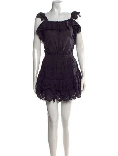 Pre-owned Loveshackfancy Floral Print Mini Dress In Purple