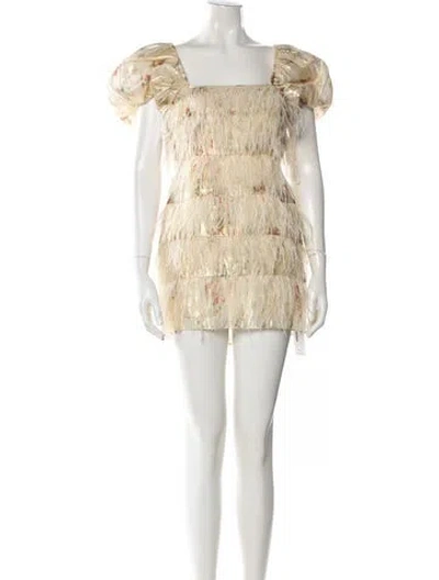 Pre-owned Loveshackfancy Floral Print Mini Dress W/ Tags