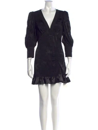 Pre-owned Loveshackfancy Floral Print Mini Dress W/ Tags In Black