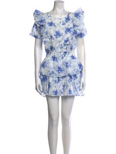 Pre-owned Loveshackfancy Floral Print Mini Dress W/ Tags In Multi
