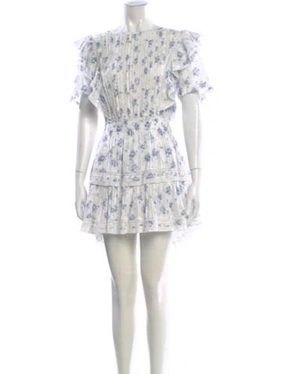 Pre-owned Loveshackfancy Floral Print Mini Dress W/ Tags In Multi