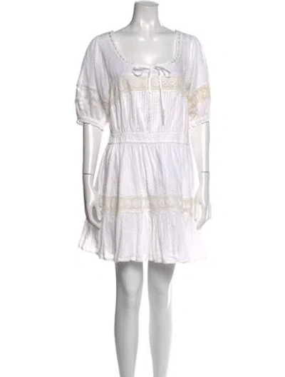 Pre-owned Loveshackfancy Floral Print Mini Dress W/ Tags In Neutral
