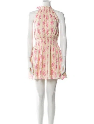 Pre-owned Loveshackfancy Floral Print Mini Dress W/ Tags In Pink