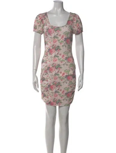 Pre-owned Loveshackfancy Floral Print Mini Dress W/ Tags In Pink