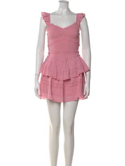 Pre-owned Loveshackfancy Floral Print Mini Dress W/ Tags In Pink