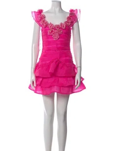 Pre-owned Loveshackfancy Floral Print Mini Dress W/ Tags In Pink