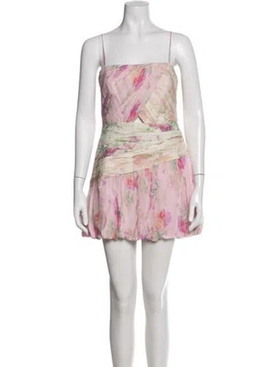 Pre-owned Loveshackfancy Floral Print Mini Dress W/ Tags In Pink