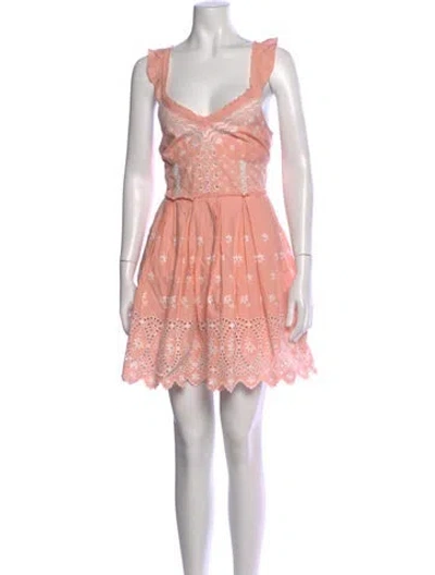 Pre-owned Loveshackfancy Floral Print Mini Dress W/ Tags In Pink