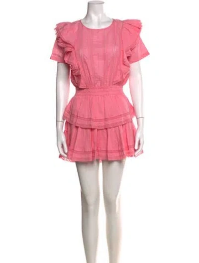 Pre-owned Loveshackfancy Floral Print Mini Dress W/ Tags In Pink