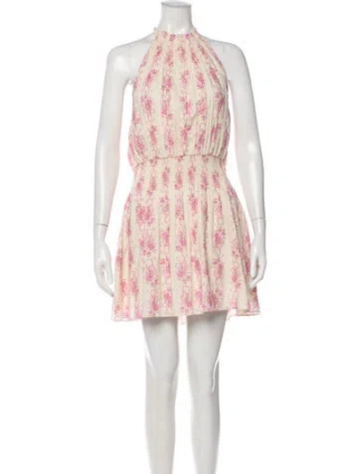 Pre-owned Loveshackfancy Floral Print Mini Dress W/ Tags In Pink