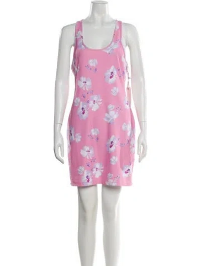 Pre-owned Loveshackfancy Floral Print Mini Dress W/ Tags In Pink