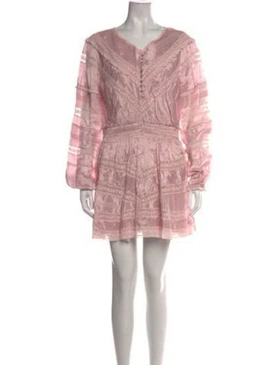 Pre-owned Loveshackfancy Floral Print Mini Dress W/ Tags In Pink