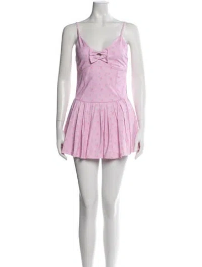 Pre-owned Loveshackfancy Floral Print Mini Dress W/ Tags In Pink