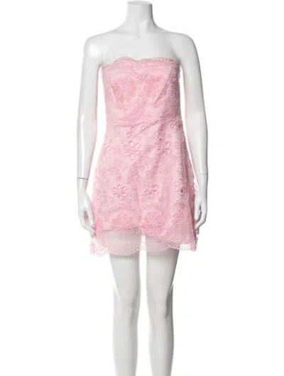Pre-owned Loveshackfancy Floral Print Mini Dress W/ Tags In Pink