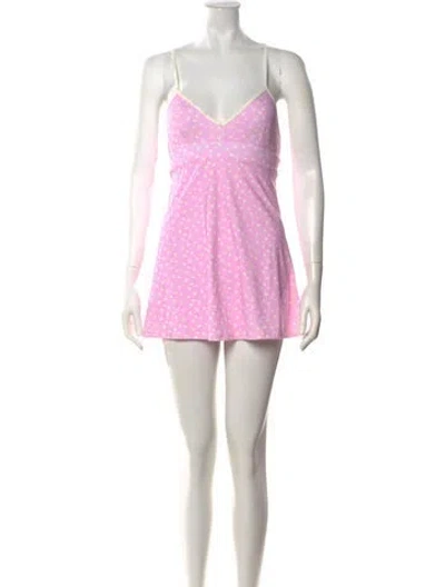 Pre-owned Loveshackfancy Floral Print Mini Dress W/ Tags In Pink
