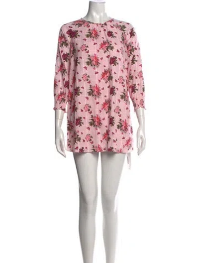 Pre-owned Loveshackfancy Floral Print Mini Dress W/ Tags In Pink