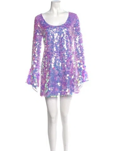 Pre-owned Loveshackfancy Floral Print Mini Dress W/ Tags In Purple